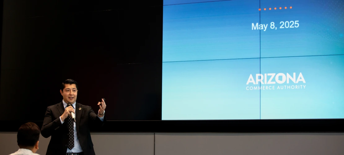 Fernando Garcia, Arizona Commerce Authority, speaking at the AZ Healthcare Delegation.