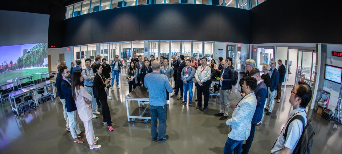 Attendees of the AZ Healthcare Delegation in the Astec lab.
