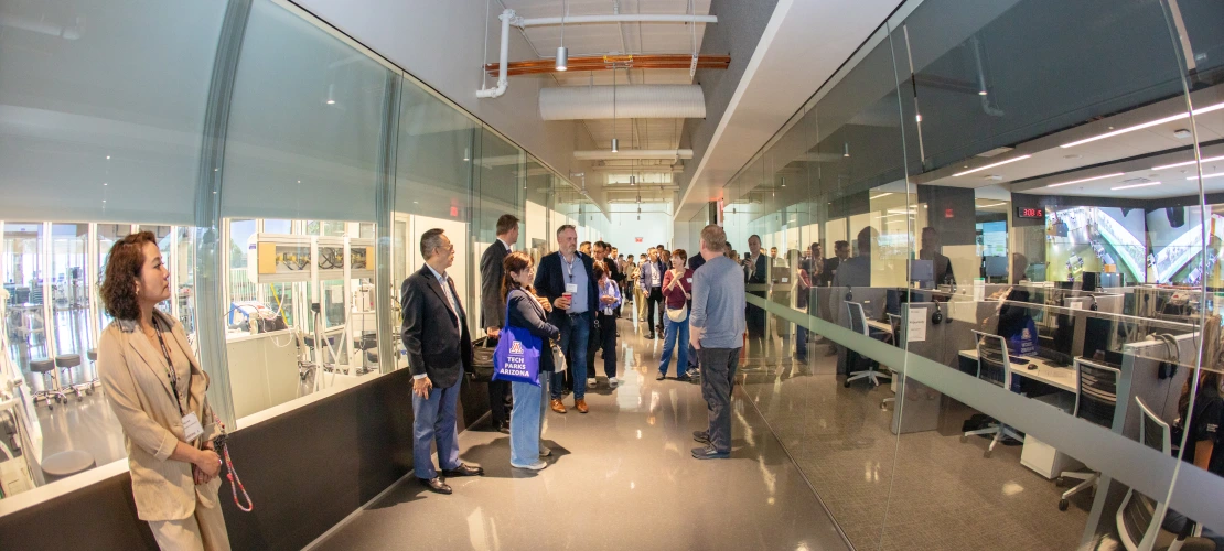 AZ Healthcare Delegation attendees in the Astec Lab.