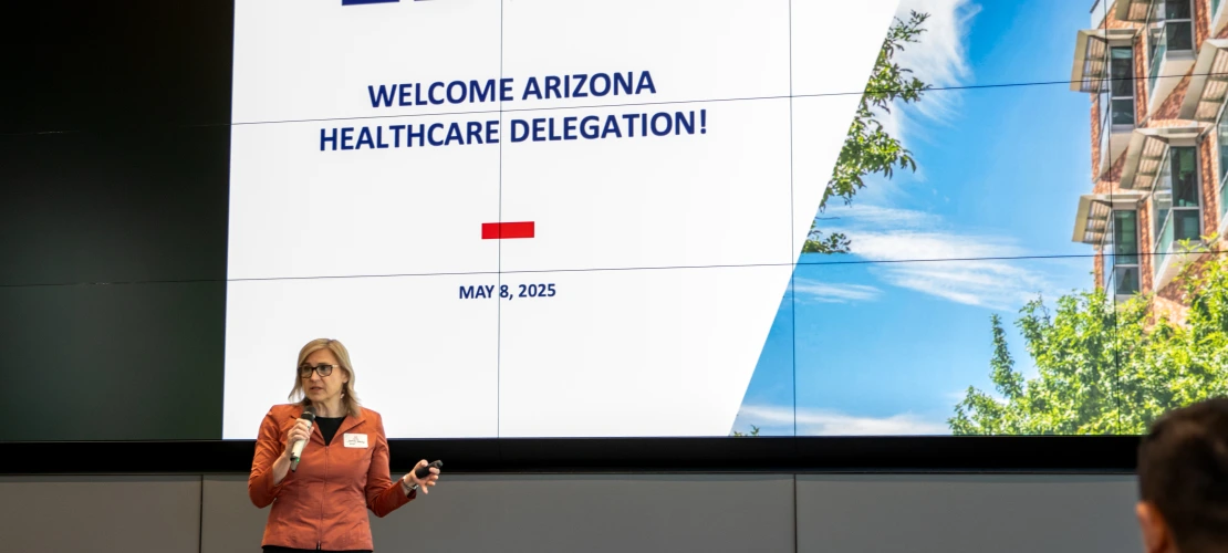 Jennifer Barton, Director, BIO5 Institute, speaking at the AZ Healthcare Delegation.