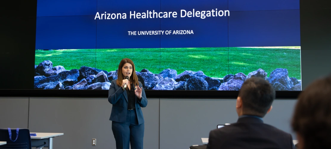 Tucson Mayor Regina Romero speaking at the AZ Healthcare Delegation.