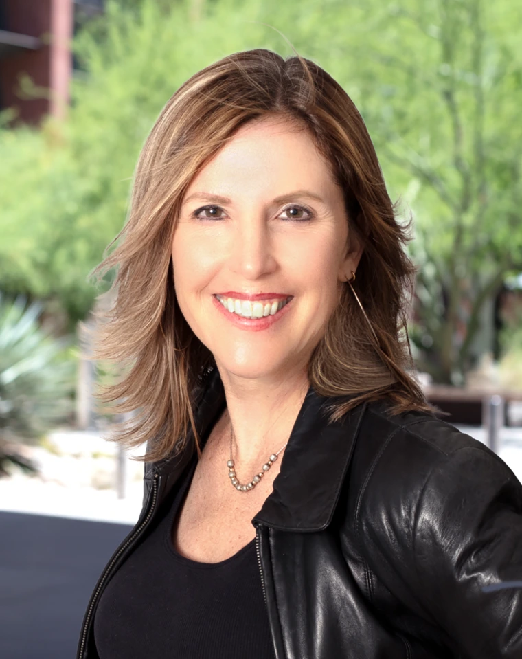 image of woman in black jacket